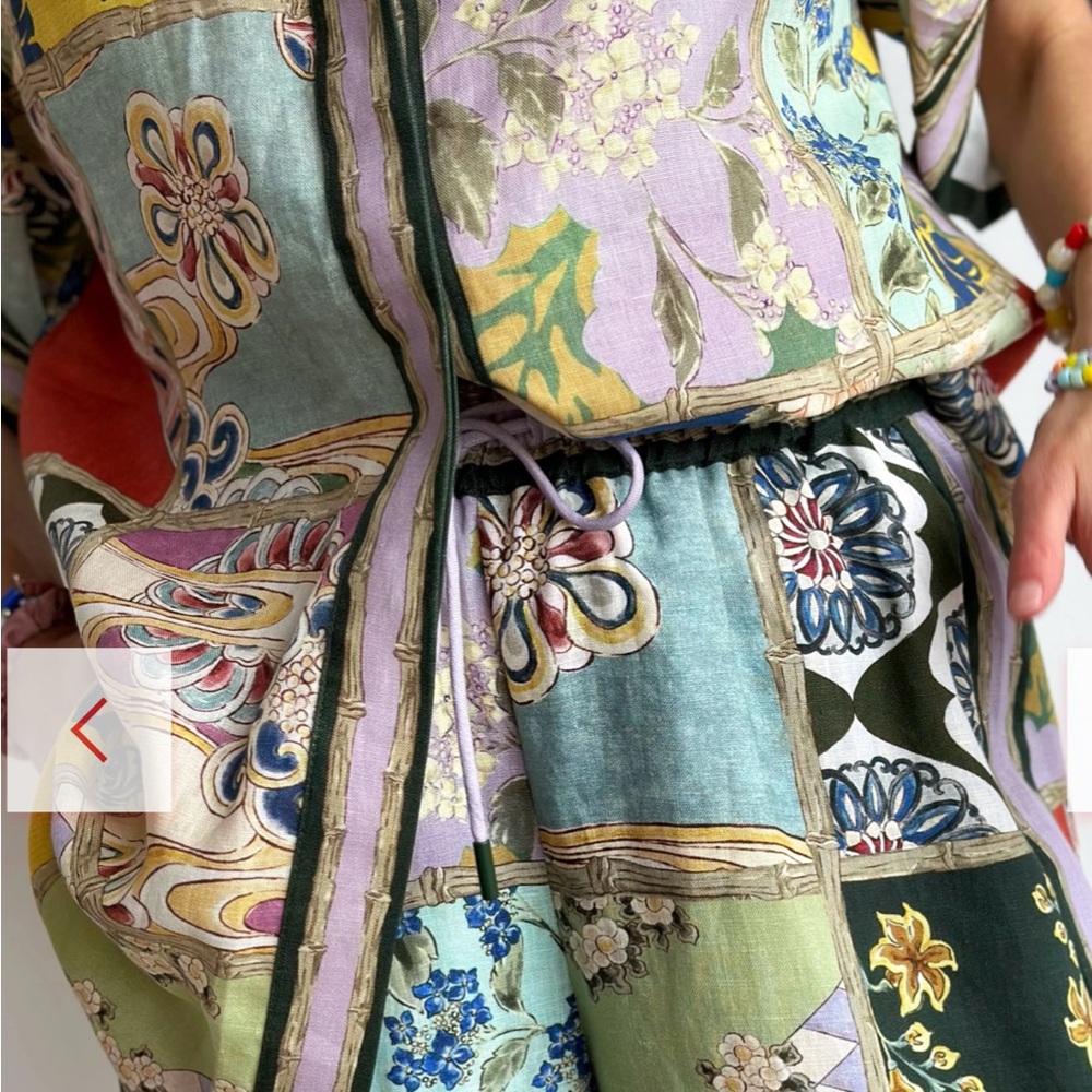 New 2025 ALEMAIS Bianca Patchwork Wide-Leg Pants and matching top set - Picture 8 of 13